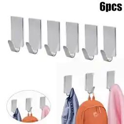 Walmart 6X Stainless Steel Self-Adhesive Hats Coats Stick Door Wall Hanger Holder Hook offer