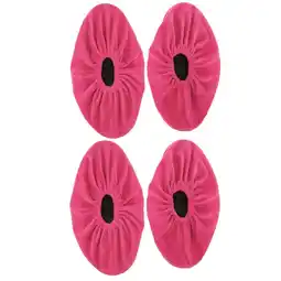 Walmart 4pcs Pink Washable Flannel Shoe Covers Overshoes For Household Computer Room offer