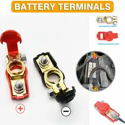 Walmart 2Pc Universal Car Battery Terminal Connector Positive and Negative offer