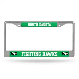 Walmart North Dakota Fighting Hawks Chrome Metal License Plate Frame offer