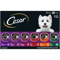 Walmart Cesar Classic Loaf in Sauce Wet Dog Food Variety Pack, 3.5 oz Trays (36 Pack) offer