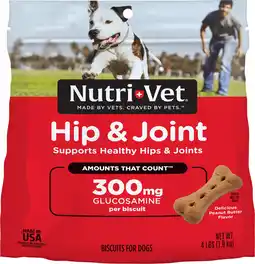 Walmart Nutri-Vet Hip & Joint Biscuits for Dogs - Tasty Dog Glucosamine Treat - 4 LB Bag offer