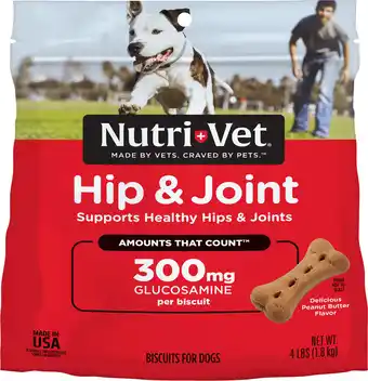 Walmart Nutri-Vet Hip & Joint Biscuits for Dogs - Tasty Dog Glucosamine Treat - 4 LB Bag offer