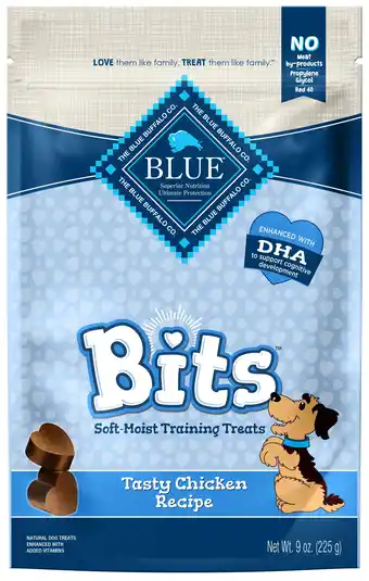 Walmart Blue Buffalo BLUE Bits Training Treats Chicken Flavor Soft Treats for Dogs, Whole Grain, 9 oz. Bag offer