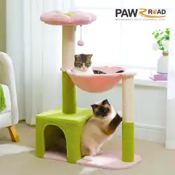 Walmart PAWZ Road 36.6 4-in-1 Flower Cat Tree Tower with Cute Perch Scratching Posts for Indoor Cats, Pink offer