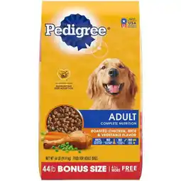 Walmart Pedigree 44 lb Complete Nutrition Chicken and Vegetable Adult Dog Food offer