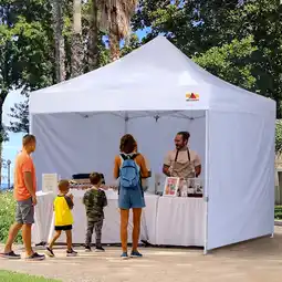 Walmart ABCCANOPY 10 ft x 10 ft Metal Pop-Up Commercial Canopy Tent with walls, White offer