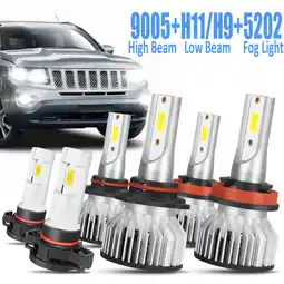 Walmart WVKVII 6x 6000K LED Headlights Fog Light Bulbs for Jeep Compass 2011 - 2013 offer