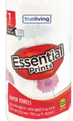 Dollar General True Living Paper Towels Essential Prints offer