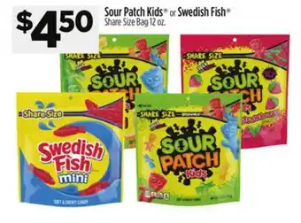 Dollar General Sour Patch Kids or Swedish Fish Share Size Bag offer