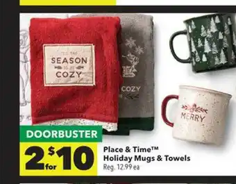 JOANN Place & Time Holiday Mugs & Towels offer