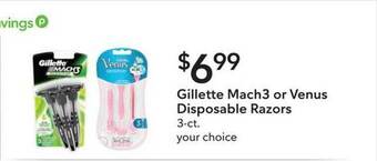 Publix Gillette Mach3 Or Venus Disposable Razors offer
