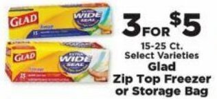 IGA Glad Zip Top Freezer Or Storage Bag offer