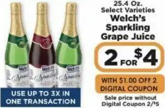 Welch's Sparkling Grape Juice 25.4 oz