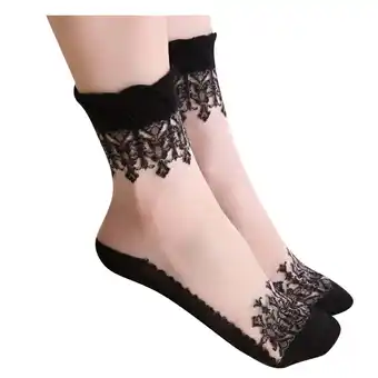 Walmart Labakihah Long Socks For Women Women'S Fashion Casual Invisible Long Lace Breathable Socks Black offer