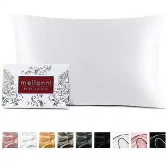 Walmart Mellanni Mulberry Silk Collection 19 Momme White Silk Pillowcase, Gift Box, Queen 20x30 offer