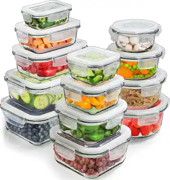 Walmart Prep Naturals 26 pcs Glass Food Storage Containers, Meal Prep Glass Containers offer