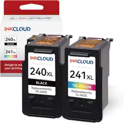 Walmart INKCLOUD 240XL Printer Cartridge for Canon PG-240XL CL-241XL Printers, Black/Tri-Color 2 Pack offer