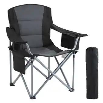 Walmart KFFKFF Portable Heavy Duty Camping Chair with Cup Holder, Black/Gray offer