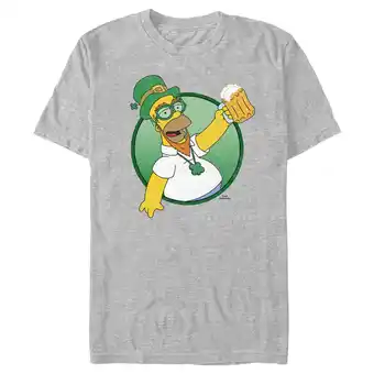 Walmart Men's The Simpsons St. Patrick's Day Leprechaun Homer Graphic Tee Athletic Heather Small offer