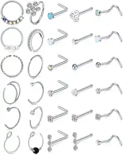 Walmart Briana Williams L-shaped 20 gauge Stainless Steel Nose Screw, 12 Pieces offer