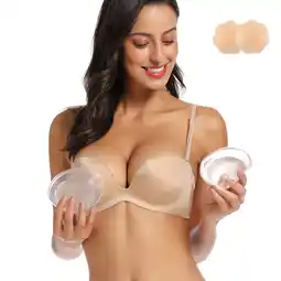 Walmart Niidor Women's Reusable Push-up Pads Silicone Bra Inserts with Silicone Nipple Covers offer