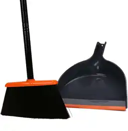 Walmart TreeLen Broom and Dustpan Combo Set, Angle Broom for Indoor Floor Sweeping Orange offer