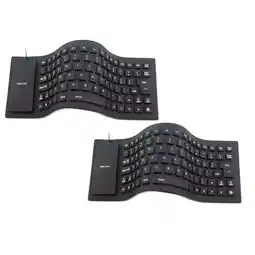 Walmart DBYLXMN For Silicone USB Keyboard Laptop Notebook Mini Foldable Flexible Keyboard 2PCS offer