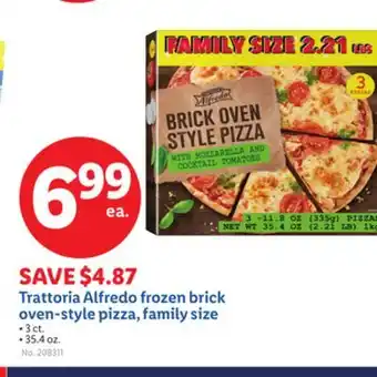 Lidl Trattoria Alfredo frozen brick oven-style pizza, family size offer