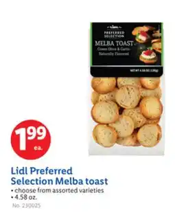 Lidl Lidl Preferred Selection Melba toast offer