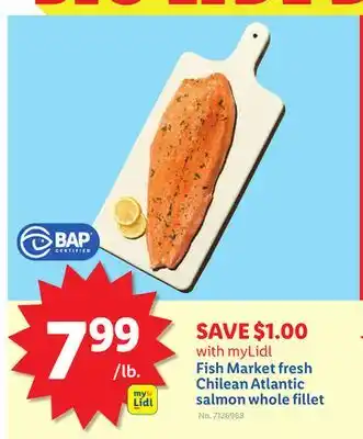 Lidl Fish Market fresh Chilean Atlantic salmon whole fillet offer