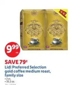 Lidl Lidl Preferred Selection gold coffee medium roast, family size offer