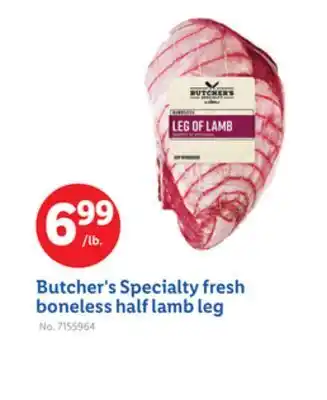 Lidl Butcher's Specialty fresh boneless half lamb leg offer