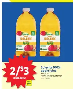 Lidl Solevita 100% apple juice offer