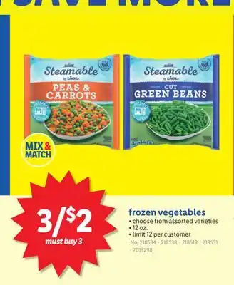 Lidl Steamable frozen vegetables offer