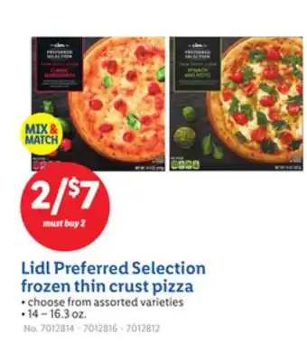 Lidl Lidl Preferred Selection frozen thin crust pizza offer