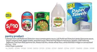 Lidl pantry product offer