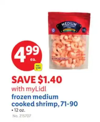 Lidl frozen medium cooked shrimp, 71-90 offer