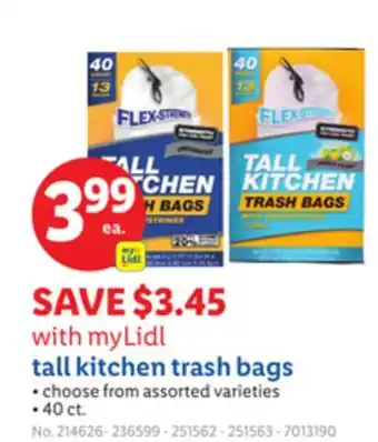 Lidl tall kitchen trash bags offer