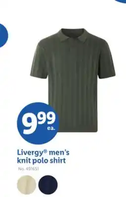 Lidl Livergy men's knit polo shirt offer