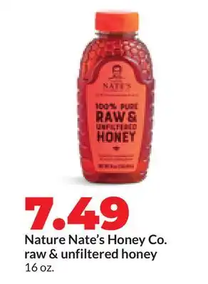 Hy-Vee Nature Nate's Honey Co. raw & unfiltered honey offer