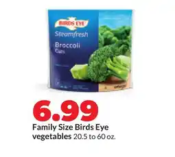 Hy-Vee Family Size Birds Eye vegetables offer