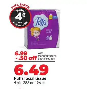 Hy-Vee Puffs facial tissue offer