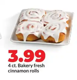 Hy-Vee 4 ct. Bakery fresh cinnamon rolls offer