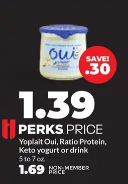 Hy-Vee Yoplait Oui, Ratio Protein, Keto yogurt or drink offer