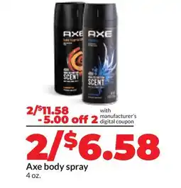 Hy-Vee Axe body spray offer