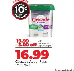 Hy-Vee Cascade ActionPacs offer