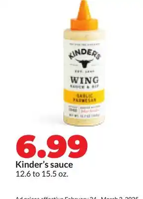 Hy-Vee Kinder's sauce offer