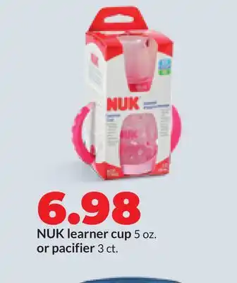 Hy-Vee NUK learner cup 5 oz. or pacifier 3 ct offer