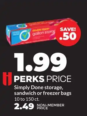 Hy-Vee Simply Done storage, sandwich or freezer bags offer